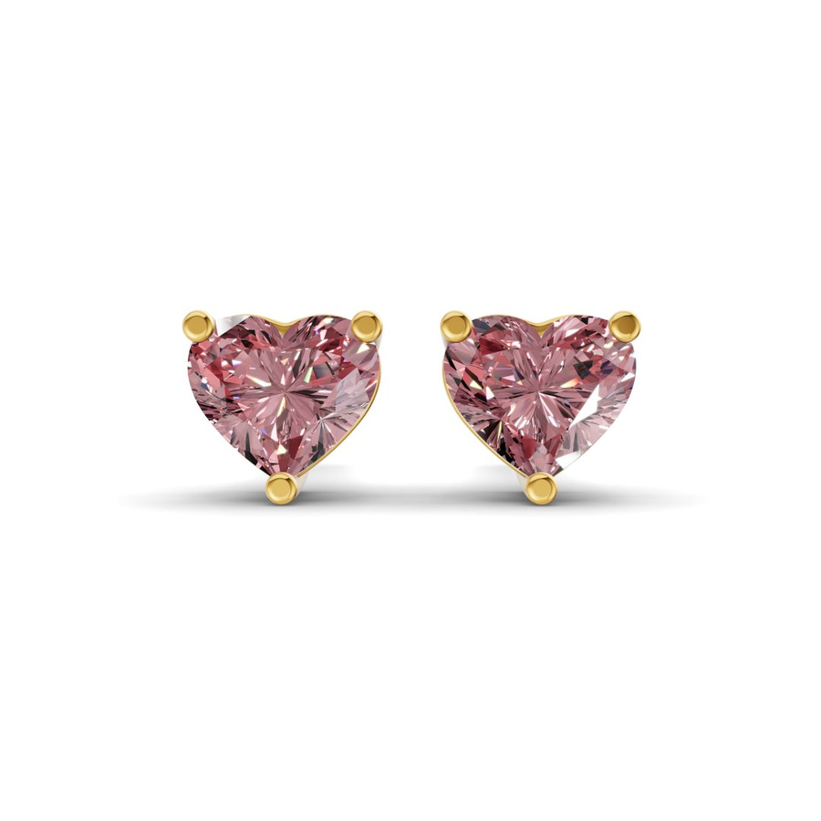 10kt Yellow Gold Three Prong Heart Lab Diamond Stud Earrings (1 Ct. Tw.) front image