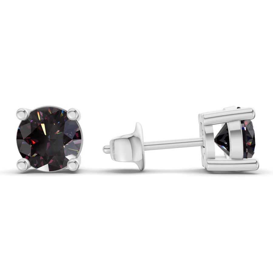 9ct White Gold Four Prong Round Lab Diamond Stud Earrings (1 Ct. Tw.) standing product image one