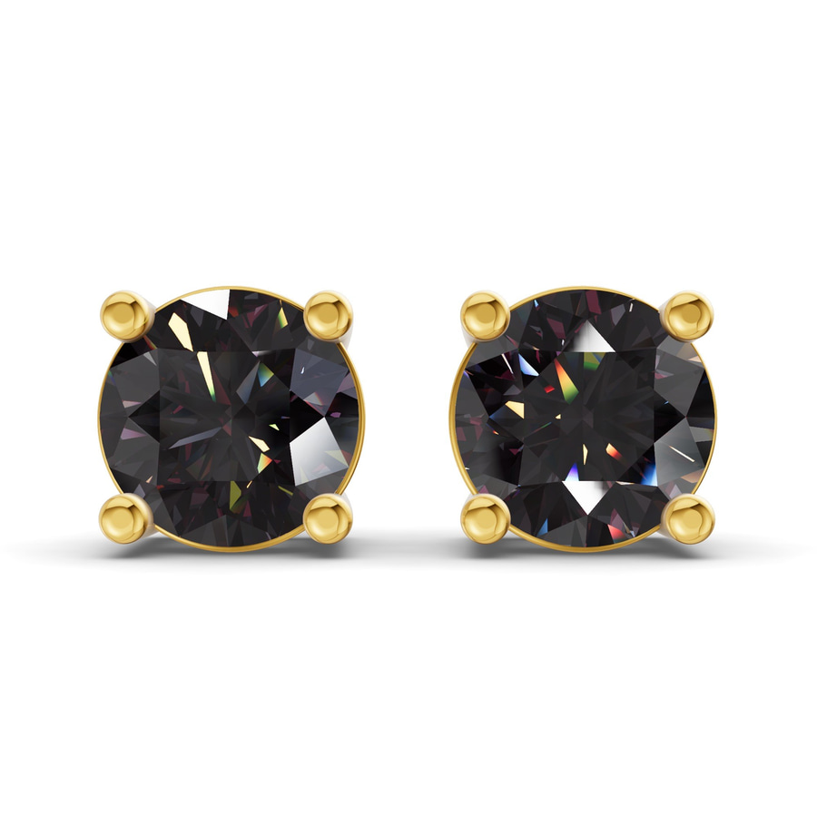 10kt Yellow Gold Four Prong Round Lab Diamond Stud Earrings (1 Ct. Tw.) front image