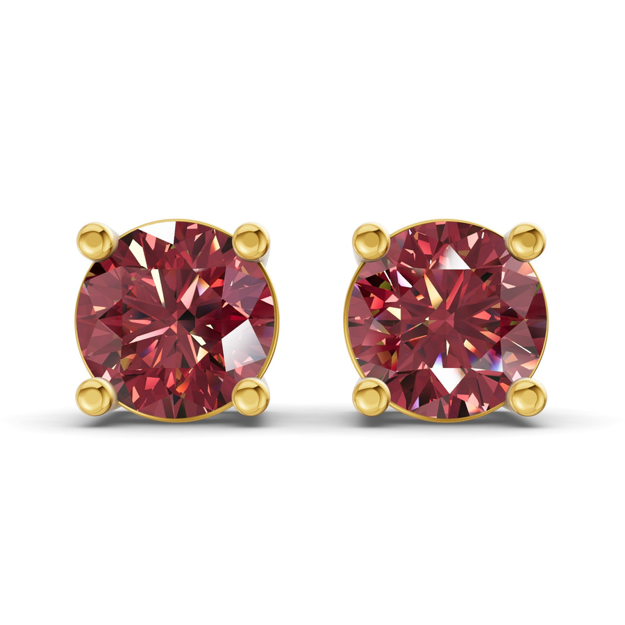 10kt Yellow Gold Four Prong Round Lab Diamond Stud Earrings (1 Ct. Tw.) front image