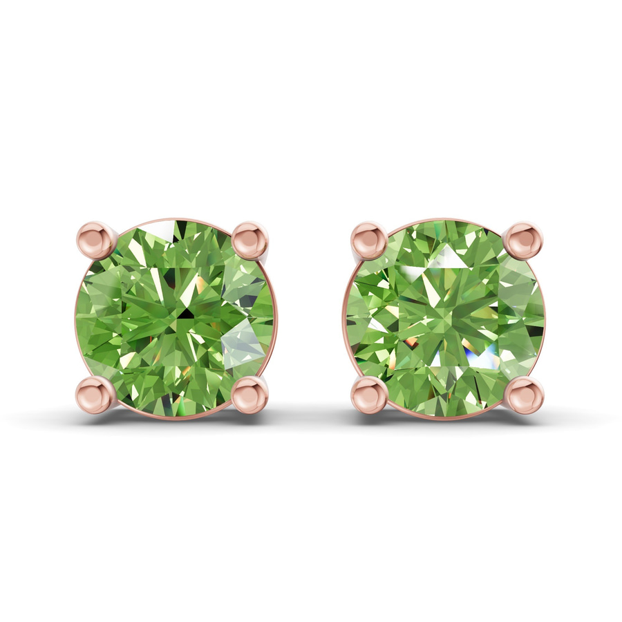 10kt Rose Gold Four Prong Round Lab Diamond Stud Earrings (1 Ct. Tw.) front image