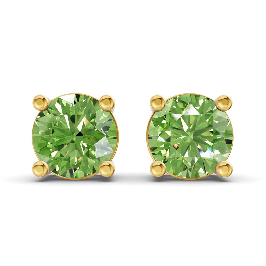 10kt Yellow Gold Four Prong Round Lab Diamond Stud Earrings (1 Ct. Tw.) front image