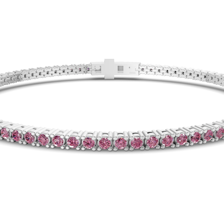 Platinum Darcy Round Lab Diamond Tennis Bracelet (5 Ct. Tw.) side right image one