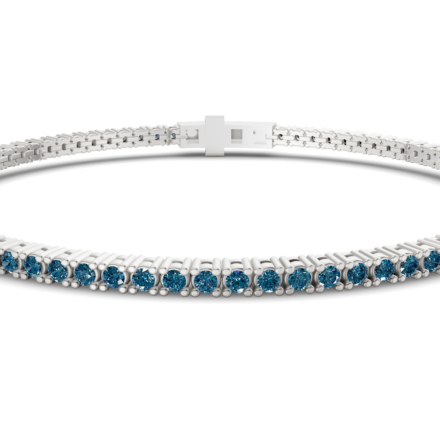 Platinum Darcy Round Lab Diamond Tennis Bracelet (25 Ct. Tw.) side right image one