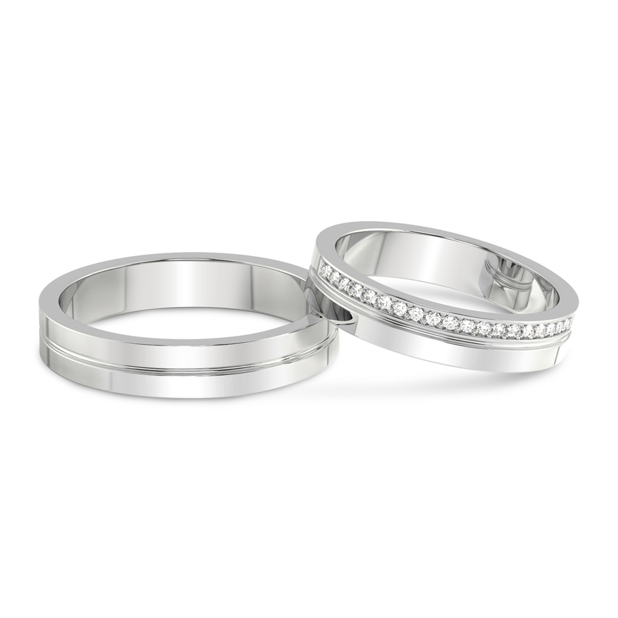 Platinum Amour Couple Rings (1/8 Ct. Tw.) front image
