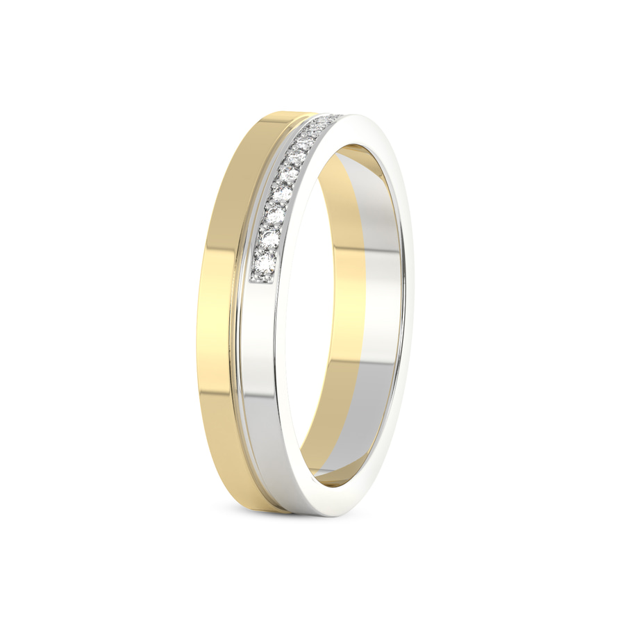 10kt Yellow Gold Amour Couple Rings (1/8 Ct. Tw.) her left