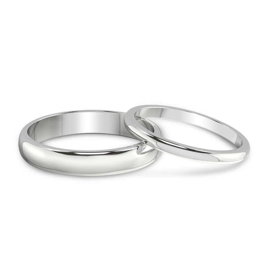 10kt White Gold Timeless Love Couple Rings front image