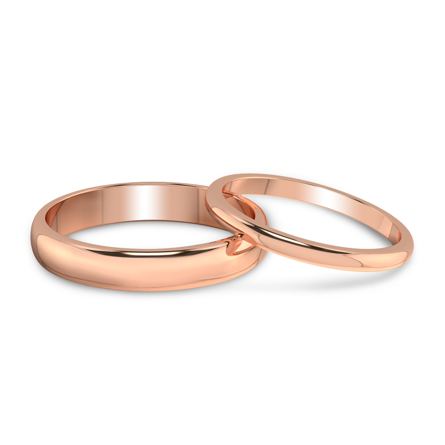 14kt Rose Gold Timeless Love Couple Rings front image