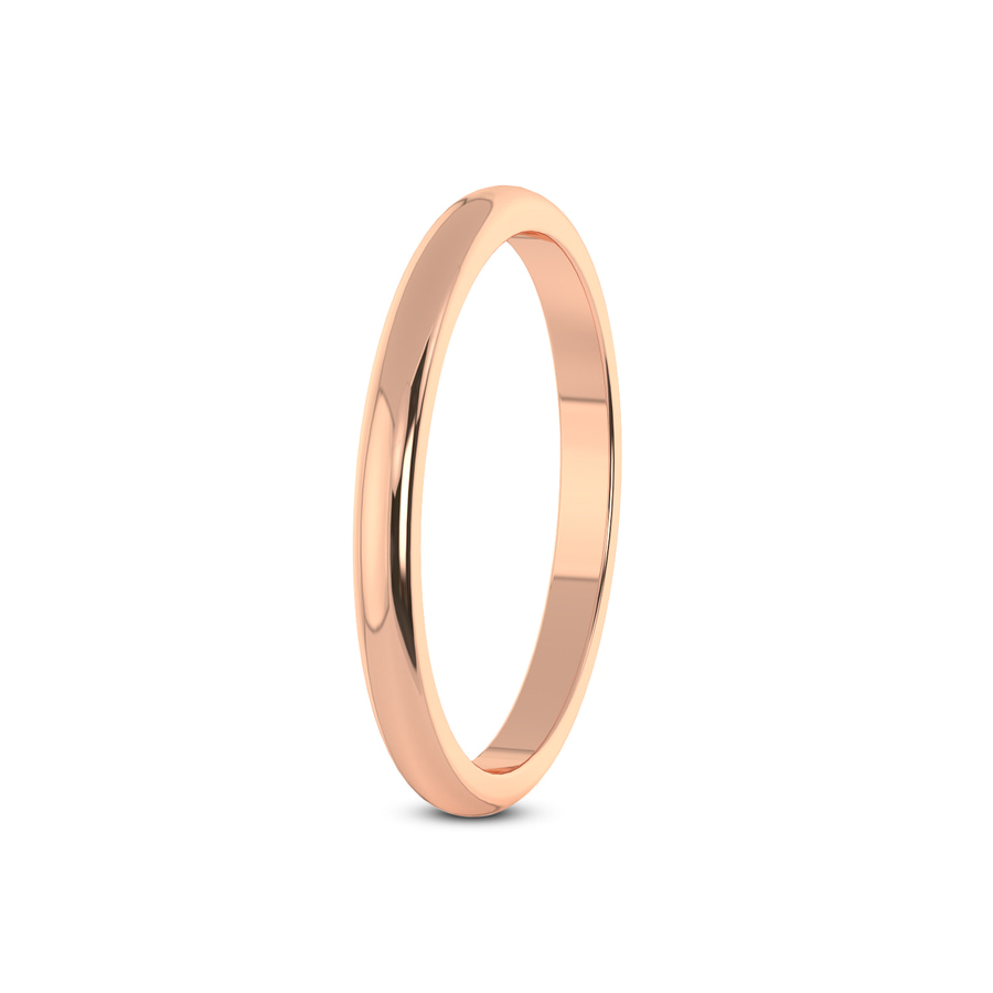 14kt Rose Gold Timeless Love Couple Rings her left