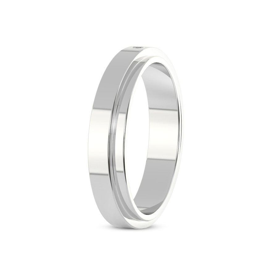 9ct White Gold Infinite Love Couple Rings (1/50 Ct. Tw.) her left