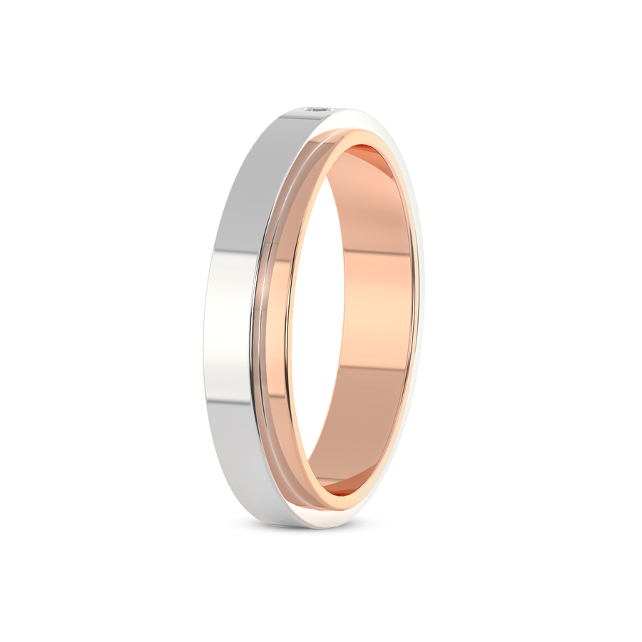 9ct Rose Gold Infinite Love Couple Rings (1/50 Ct. Tw.) her left