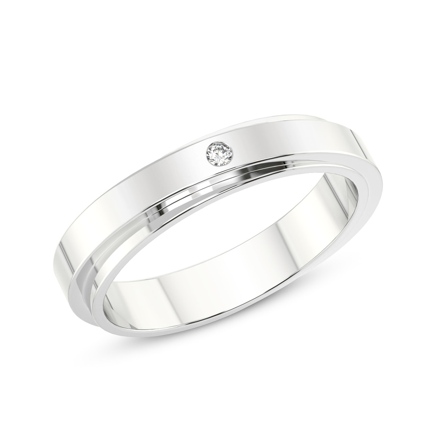 9ct White Gold Infinite Love Couple Rings (1/50 Ct. Tw.) her top