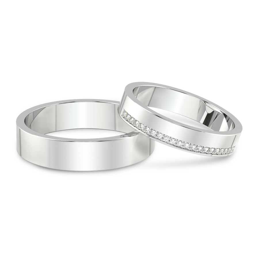 10kt White Gold Beau Couple Rings (1/10 Ct. Tw.) front image