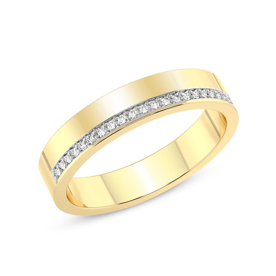 18kt Yellow Gold Beau Couple Rings (1/10 Ct. Tw.) her top