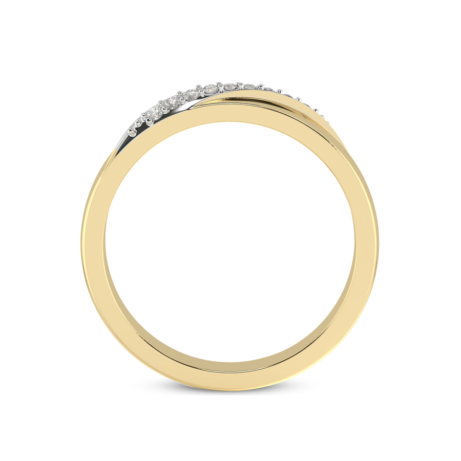 14kt Yellow Gold Love Bond Couple Rings (1/20 Ct. Tw.) her right