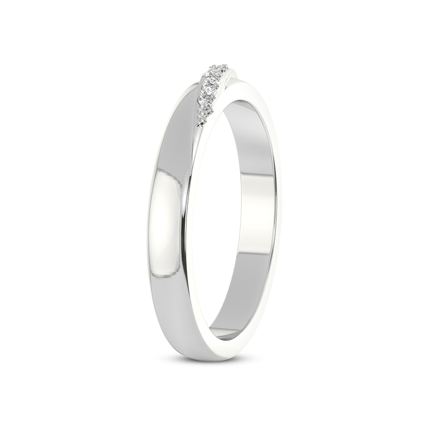10kt White Gold Love Bond Couple Rings (1/20 Ct. Tw.) her left