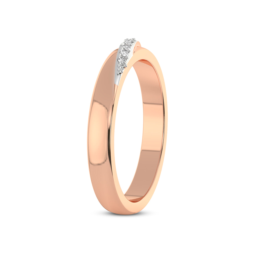 18kt Rose Gold Love Bond Couple Rings (1/20 Ct. Tw.) her left