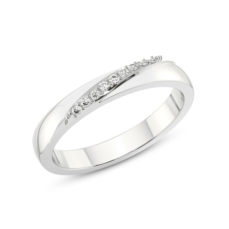 10kt White Gold Love Bond Couple Rings (1/20 Ct. Tw.) her top