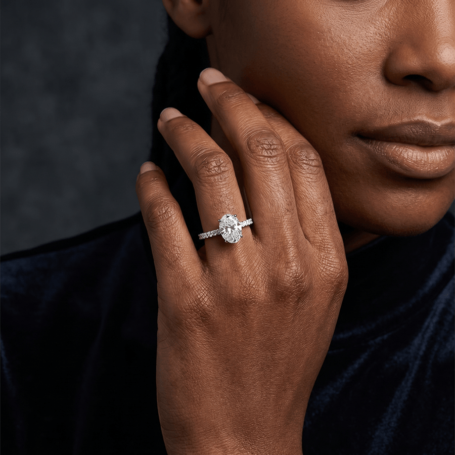 14kt Yellow Gold Claire Full Eternity Lab Diamond Ring model image two