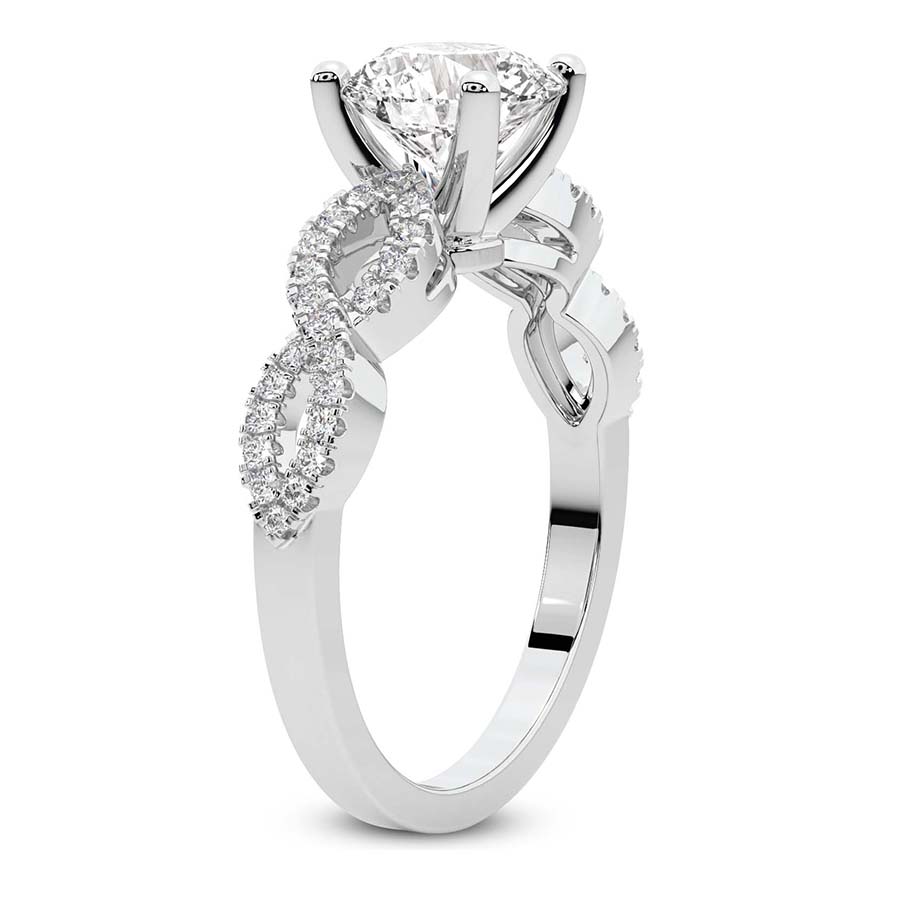 3.67 Ct Radiant Cut Lorene Twisted Shank Lab Diamond Ring in Platinum left
