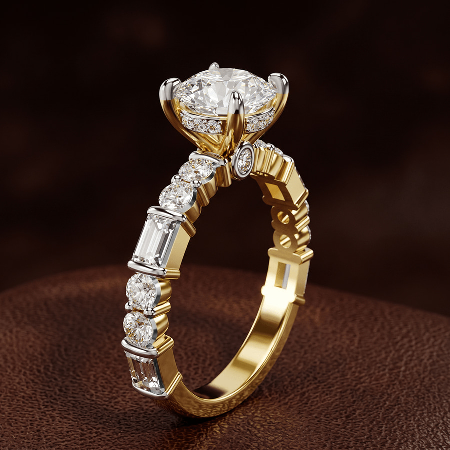 10kt White Gold Enchanted Bliss Side Stone Lab Diamond Ring color product image one