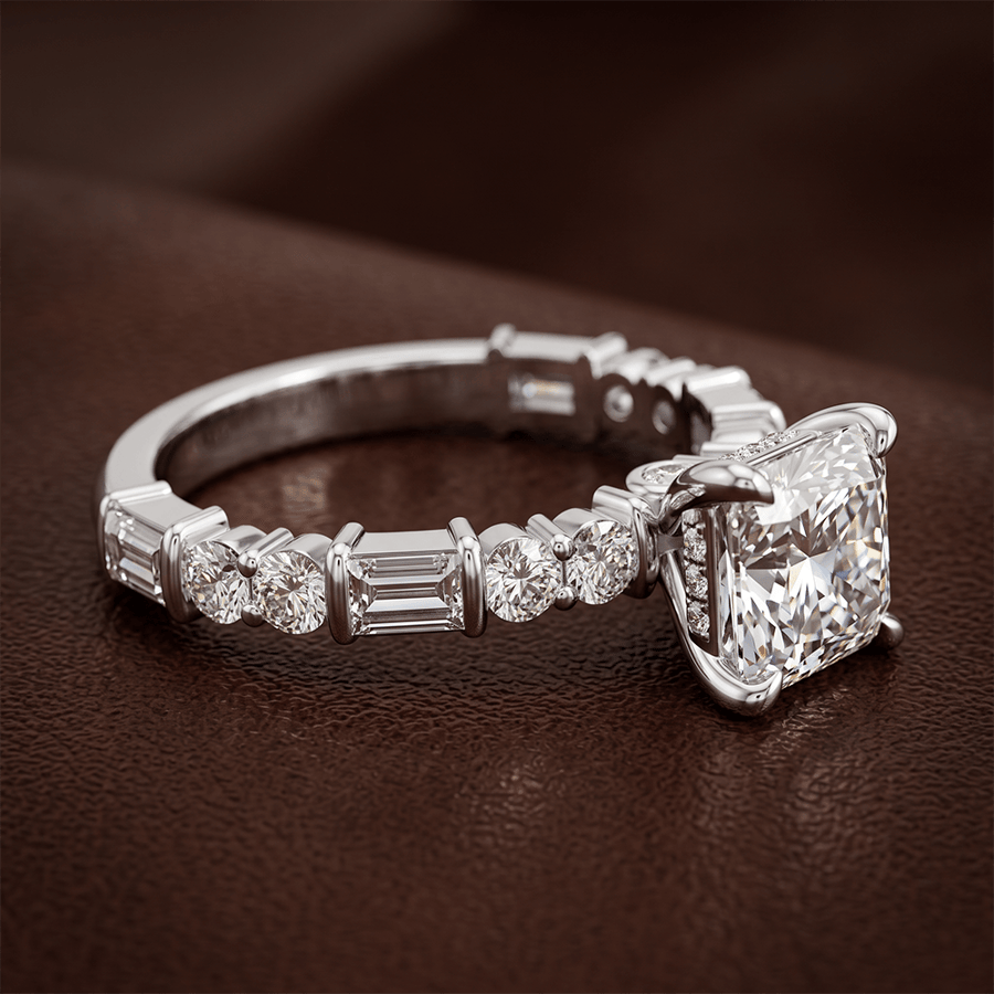10kt White Gold Enchanted Bliss Side Stone Lab Diamond Ring color product image two