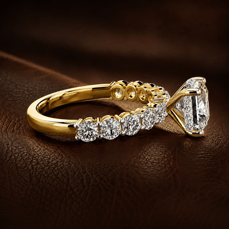 10kt White Gold Elinor Side Round Lab Diamond Ring color product image one