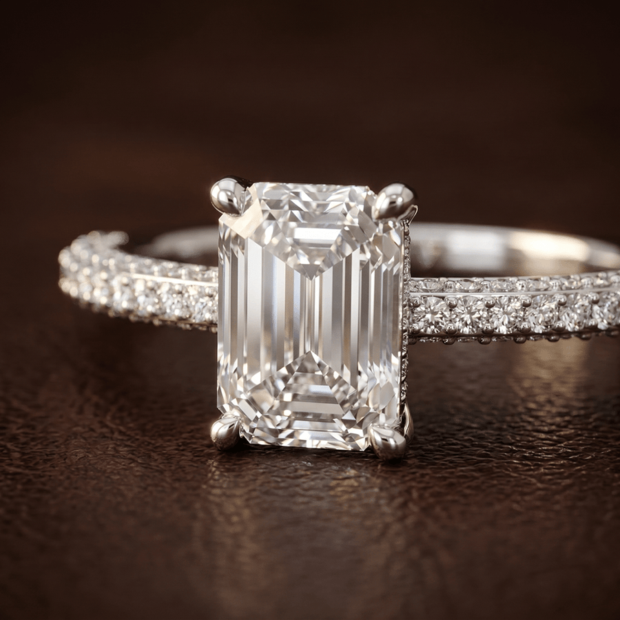 14kt White Gold Grace Micro pavé Eternity Lab Diamond Ring color product image one