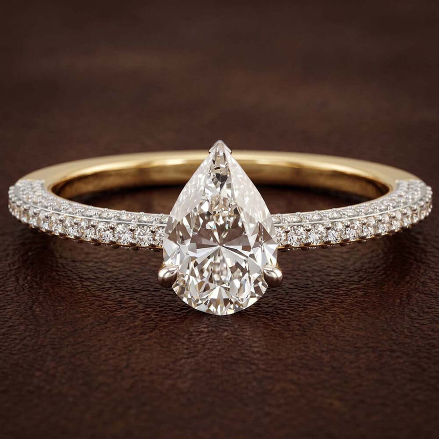 14kt White Gold Grace Micro pavé Eternity Lab Diamond Ring color product image two