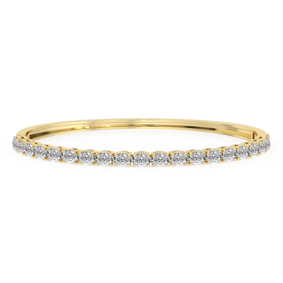 14kt Yellow Gold Oval Serenity Lab Diamond Openable Bangle Bracelet (5 Ct. Tw.) front image