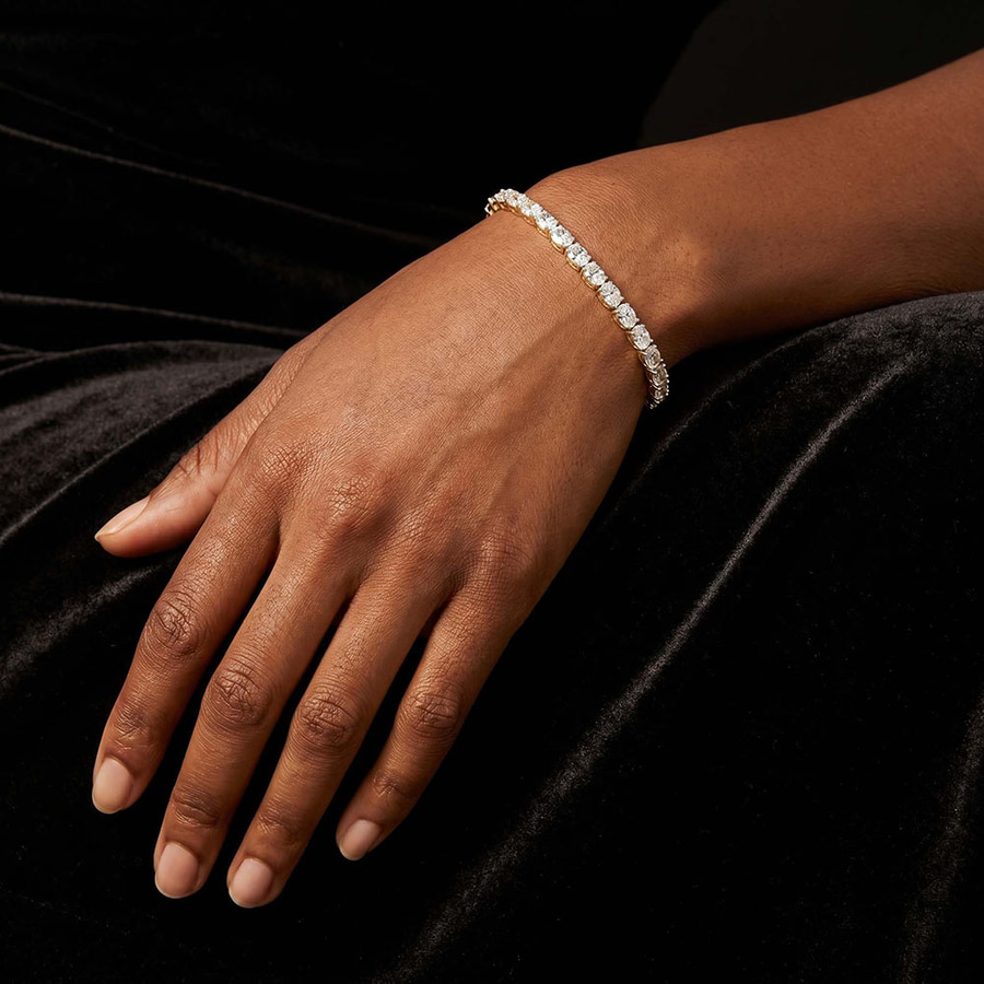 10kt Rose Gold Aldea Oval Lab Diamond Tennis Bracelet (12 Ct. Tw.) model