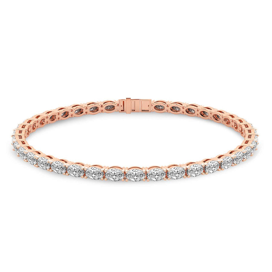 10kt Rose Gold Aldea Oval Lab Diamond Tennis Bracelet (4 Ct. Tw.) side right image one