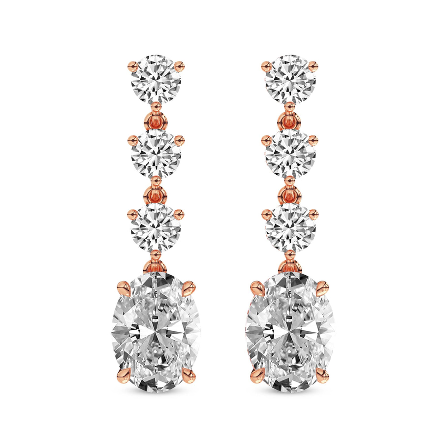 10kt Rose Gold Elysium Fashion Lab Diamond Dangle Earrings (4 Ct. Tw.) front image