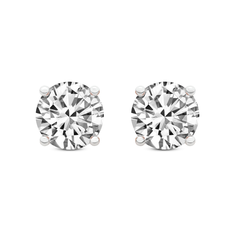 10kt Rose Gold Four Prong Round Lab Diamond Stud Earrings (8 Ct. Tw.) front image
