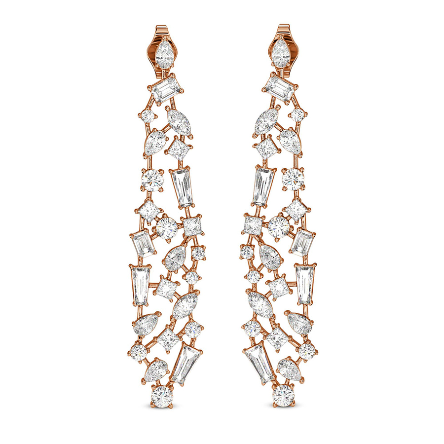 18kt Rose Gold Waterfall Dangling Earrings (12 Ct. Tw.) front image