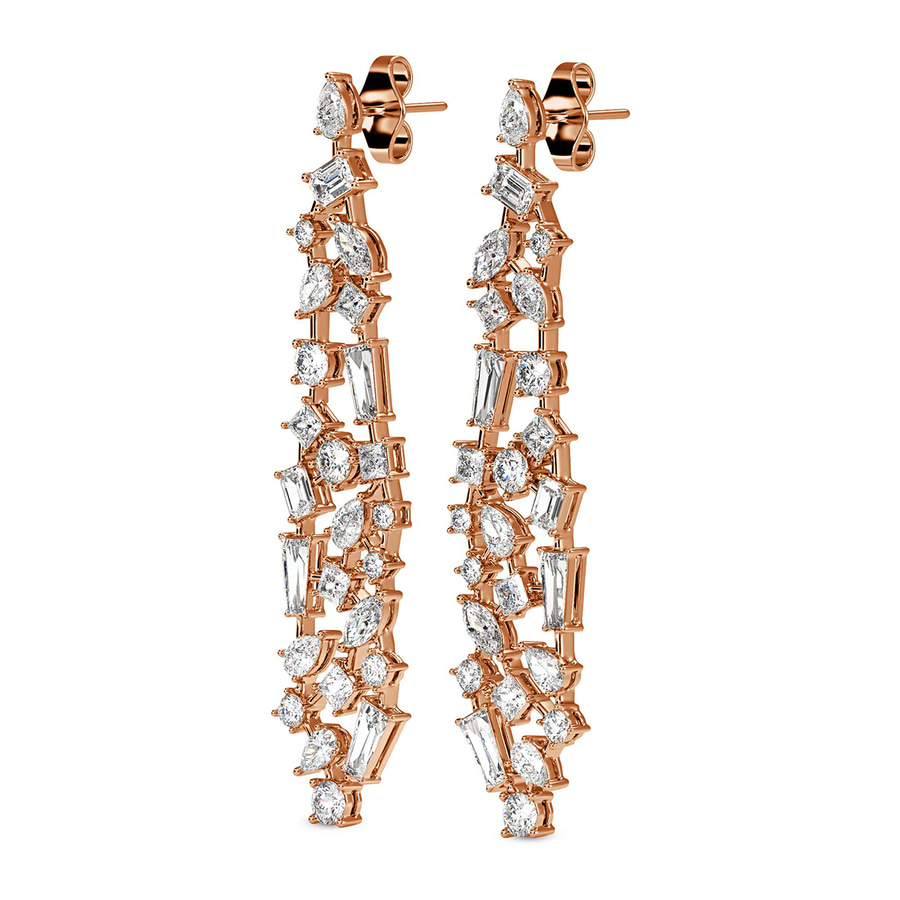 18kt Rose Gold Waterfall Dangling Earrings (12 Ct. Tw.) right