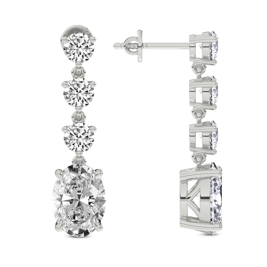 14kt White Gold Elysium Fashion Lab Diamond Dangle Earrings (4 Ct. Tw.) standing product image one