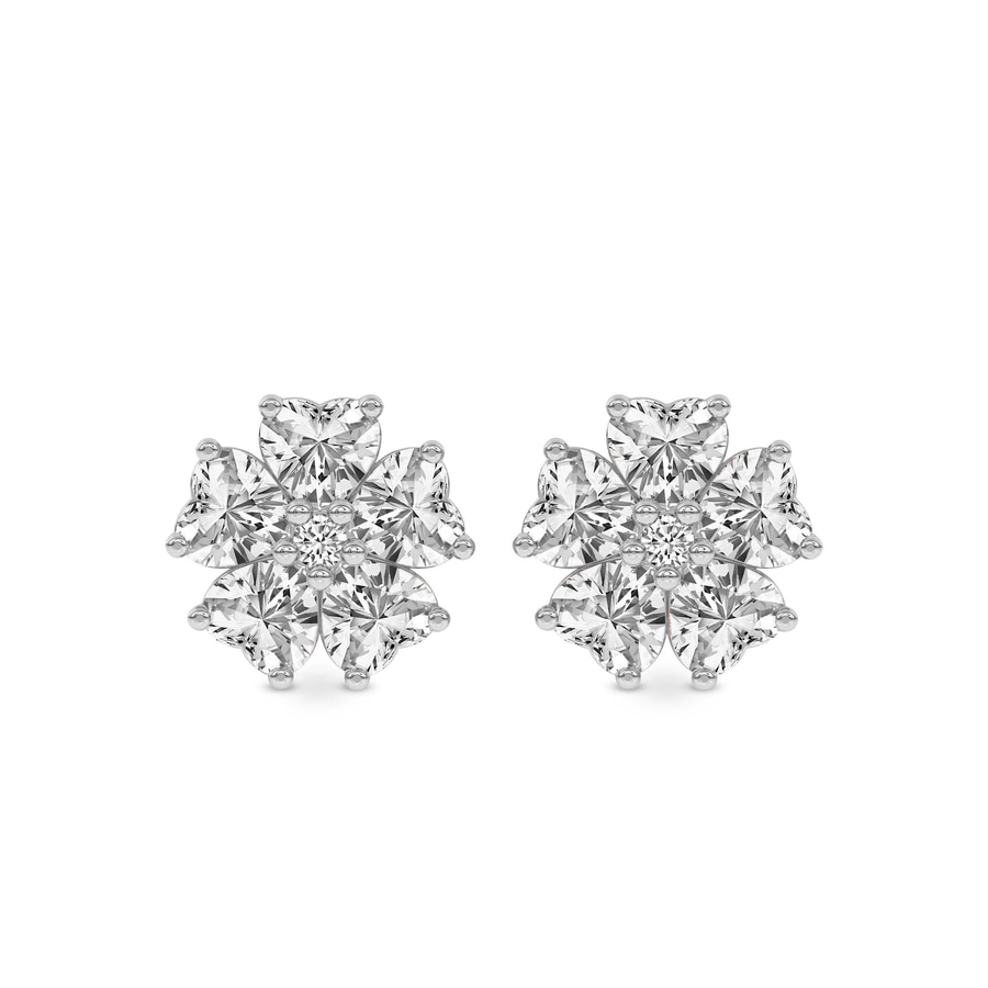 Platinum Thalia Bloom Fashion Flower Lab Diamond Stud Earrings (1 Ct. Tw.) front image