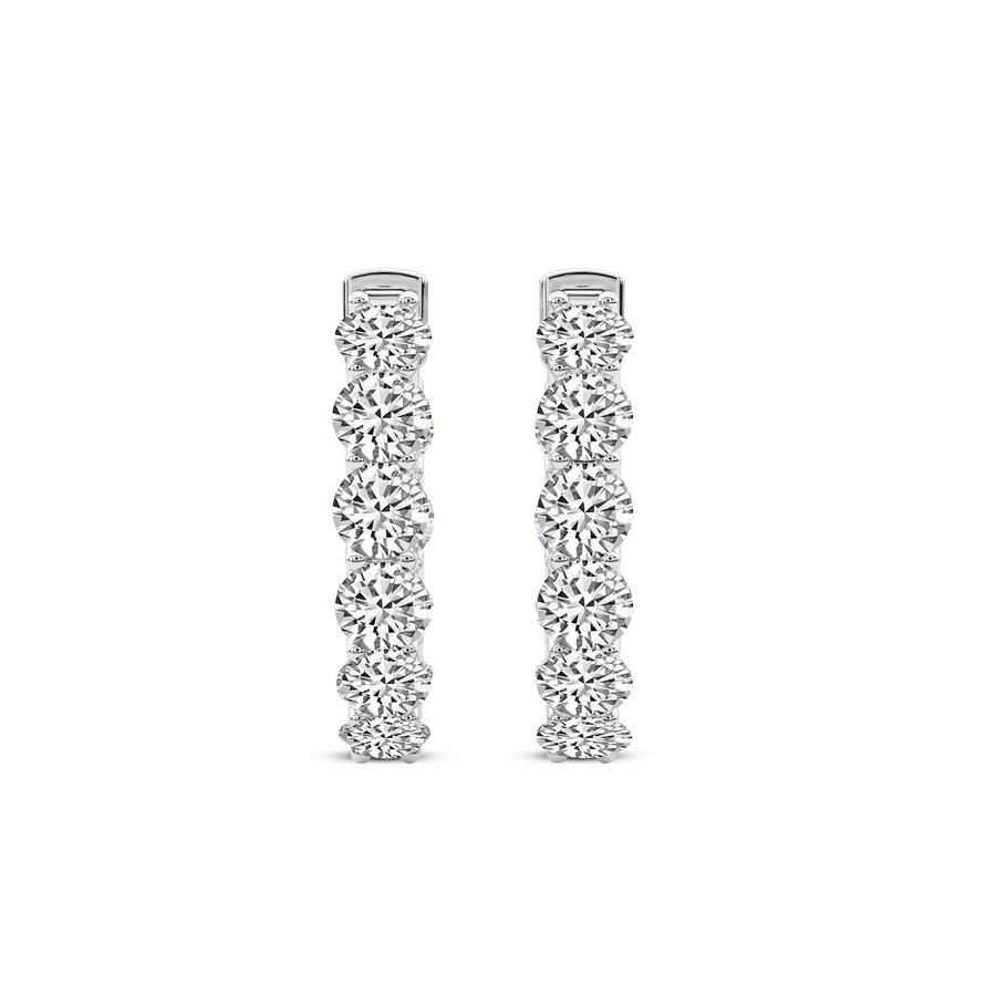14kt White Gold Sirena Round Lab Diamond Hoop Earrings (5 Ct. Tw.) standing product image one