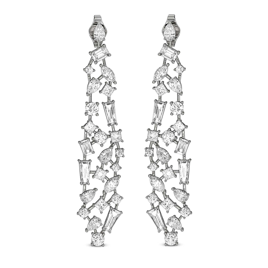 10kt White Gold Waterfall Dangling Earrings (12 Ct. Tw.) front image