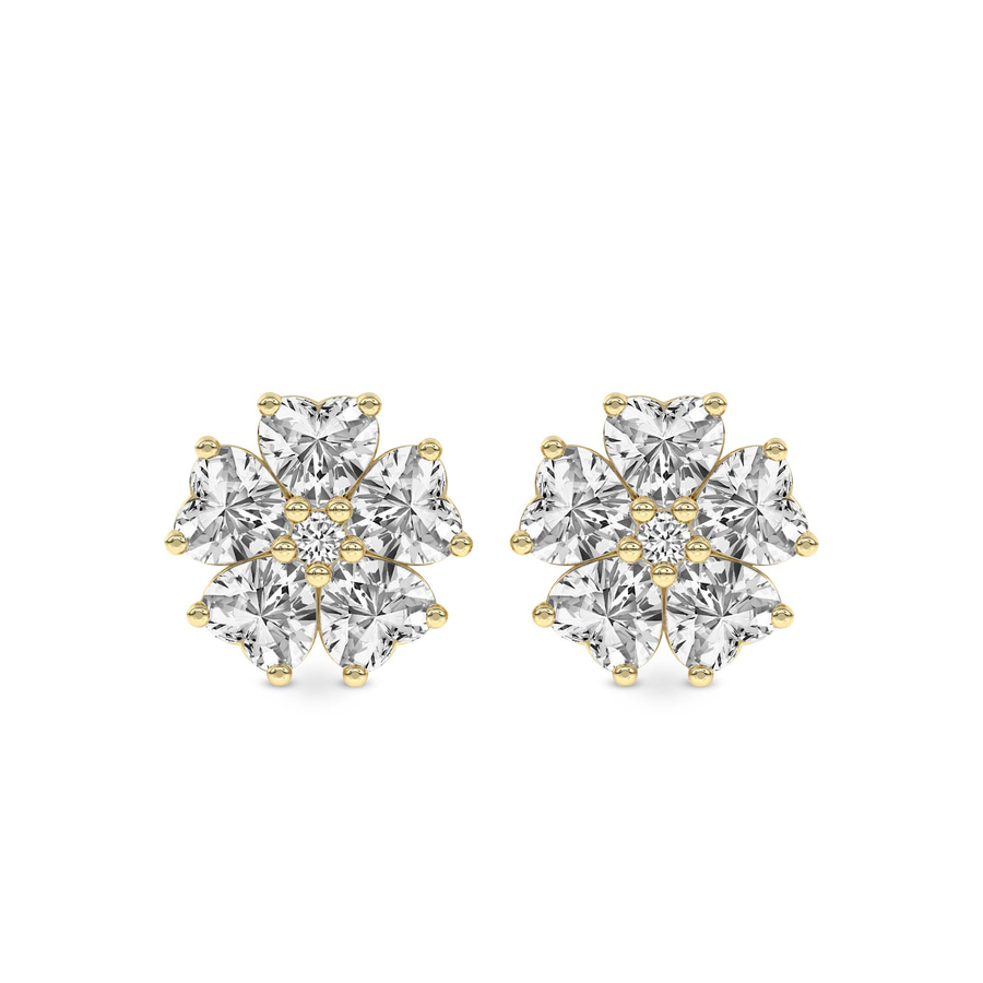 10kt Yellow Gold Thalia Bloom Fashion Flower Lab Diamond Stud Earrings (1 Ct. Tw.) front image