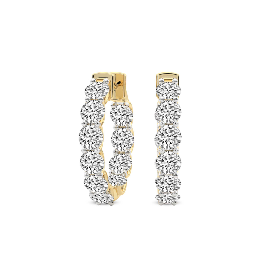 14kt Yellow Gold Sirena Round Lab Diamond Hoop Earrings (4 Ct. Tw.) front image