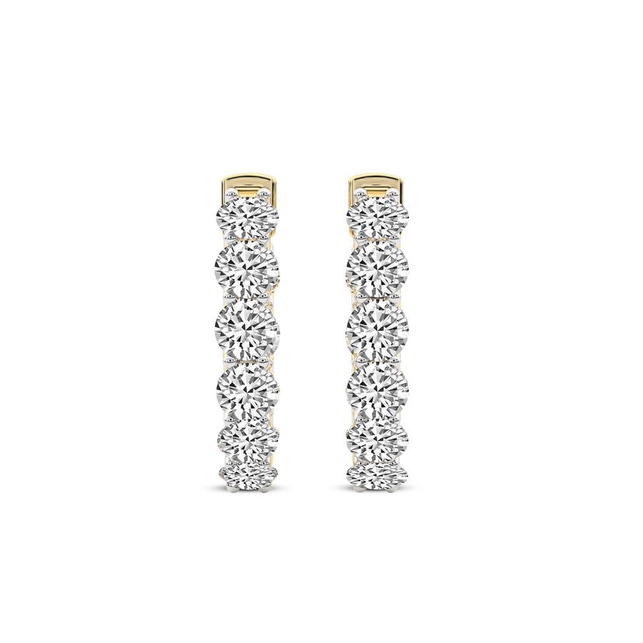 14kt Yellow Gold Sirena Round Lab Diamond Hoop Earrings (5 Ct. Tw.) standing product image one