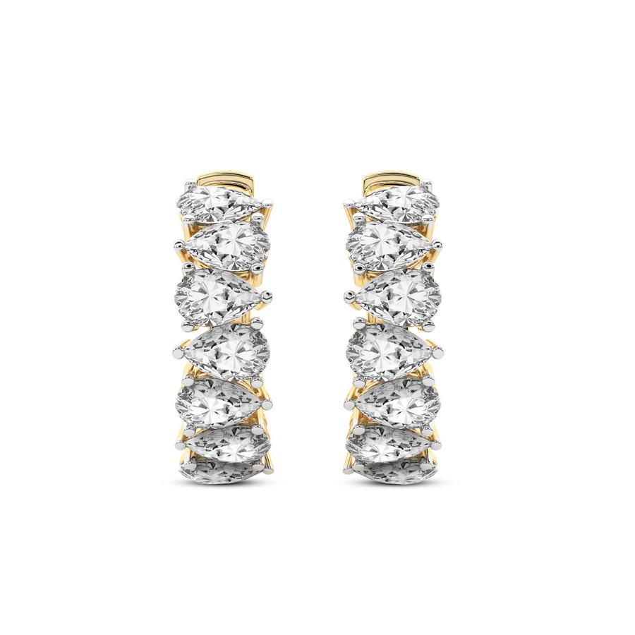 14ct Yellow Gold Eudora Pear Lab Diamond Hoop Earrings (1 Ct. Tw.) standing product image one