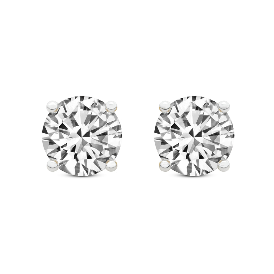 10kt Yellow Gold Four Prong Round Lab Diamond Stud Earrings (1 Ct. Tw.) front image