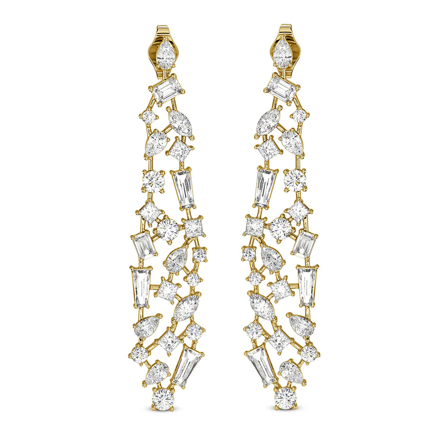 10kt Yellow Gold Waterfall Dangling Earrings (12 Ct. Tw.) front image