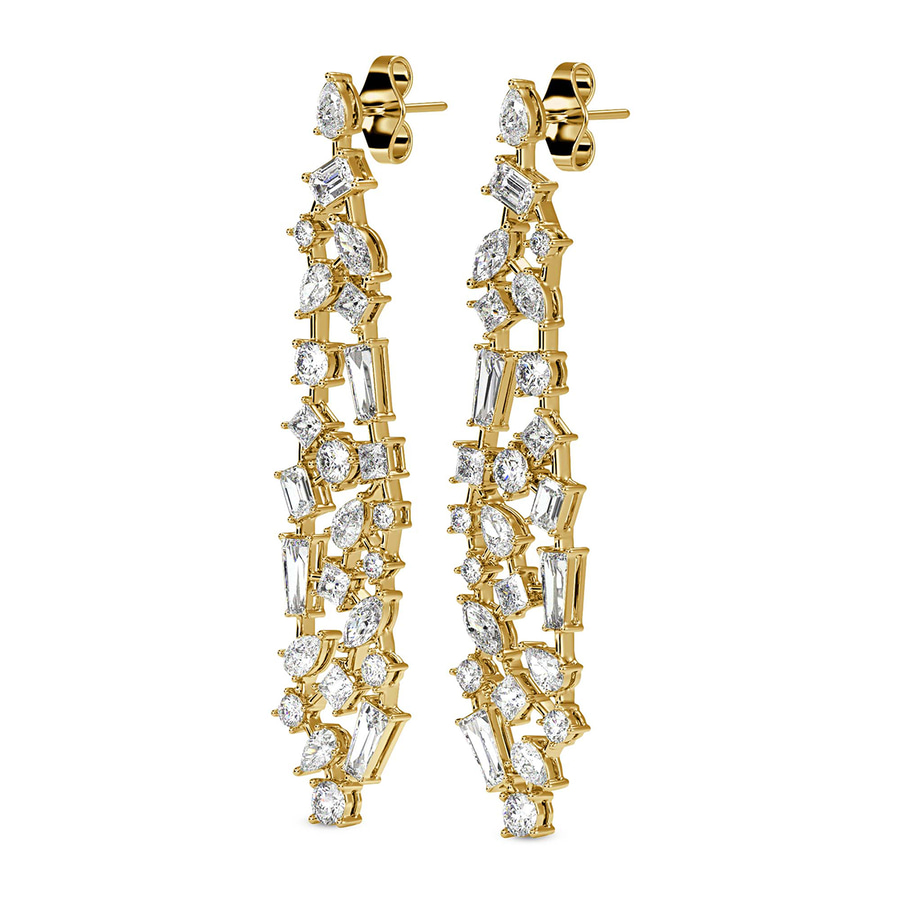 10kt Yellow Gold Waterfall Dangling Earrings (12 Ct. Tw.) right