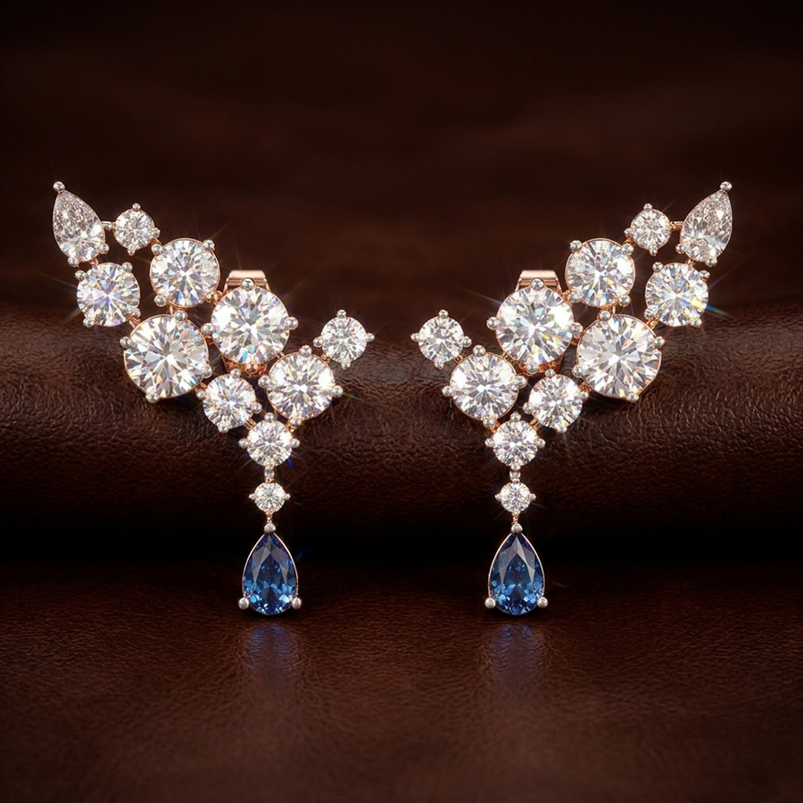 10kt Yellow Gold Ocean Drop Earrings (7 Ct. Tw.) color product image one