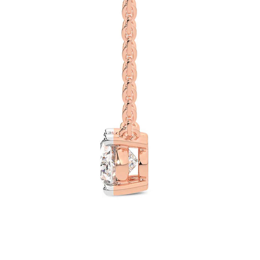 10kt Rose Gold Fernanda Oval Lab Diamond Solitaire Necklace (1 Ct. Tw.) right