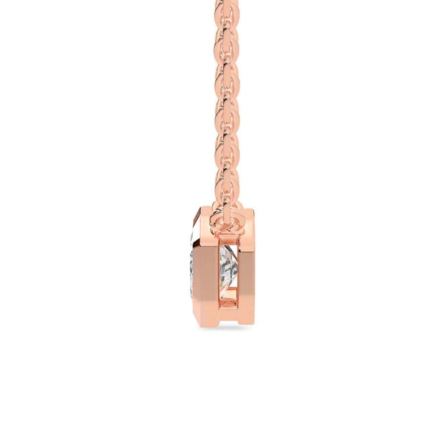 14kt Rose Gold Aubree Emerald Bezel Lab Diamond Solitaire Necklace (2 Ct. Tw.) standing product image one